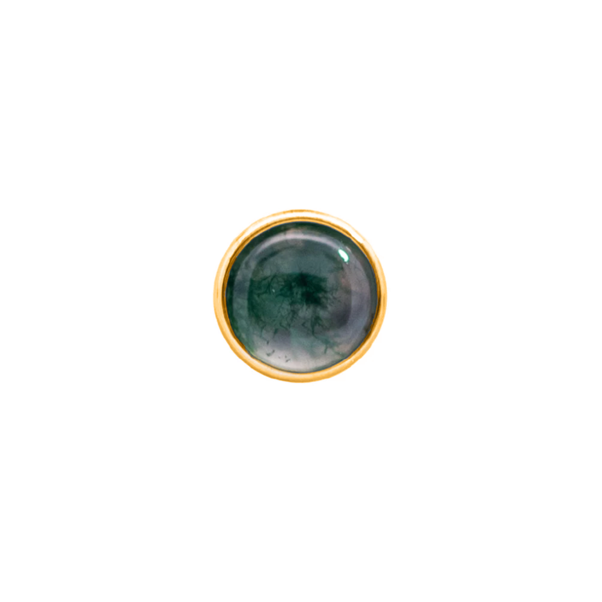 Moss Agate Threaded 16g Cabochon