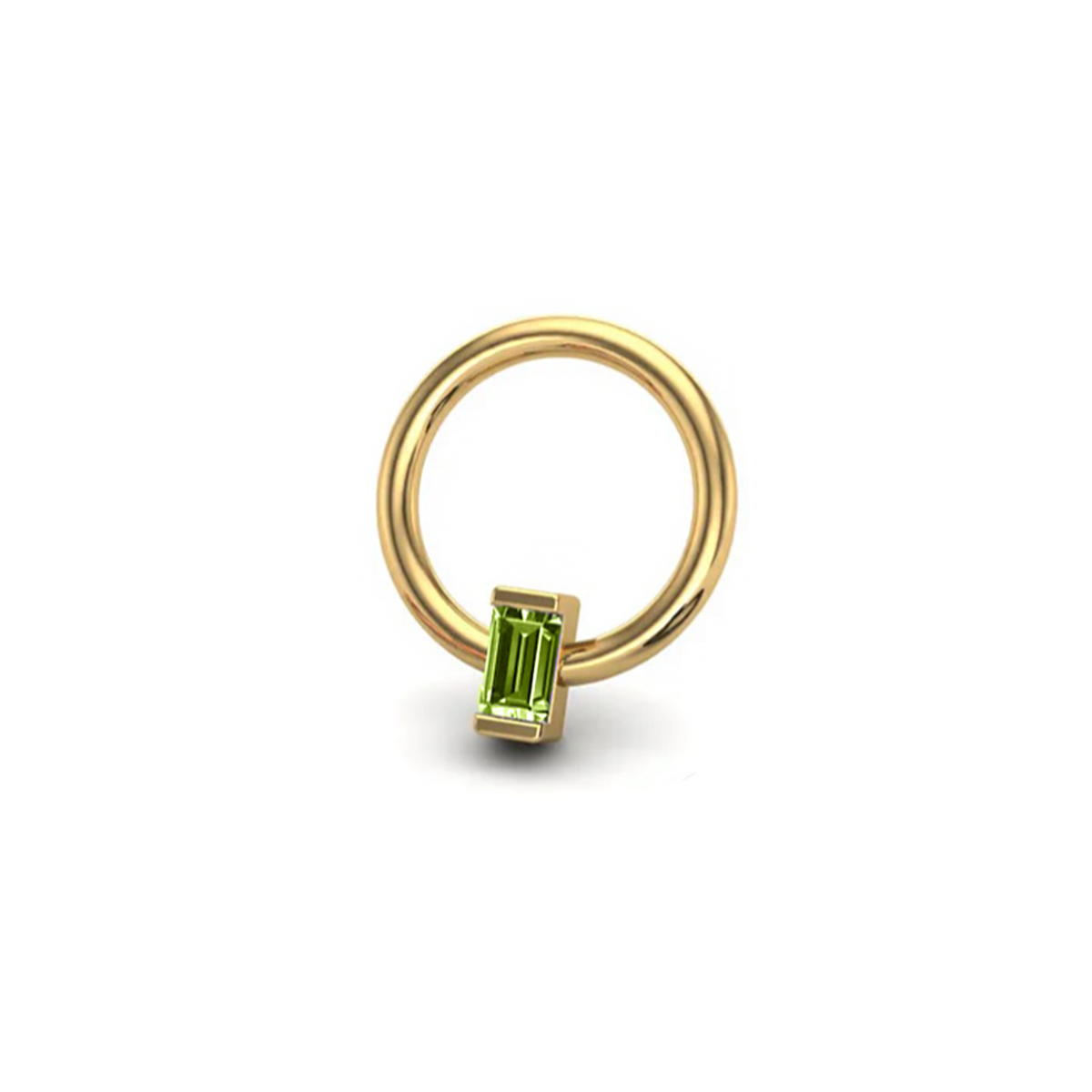 Peridot CZ Baguette Seam Ring