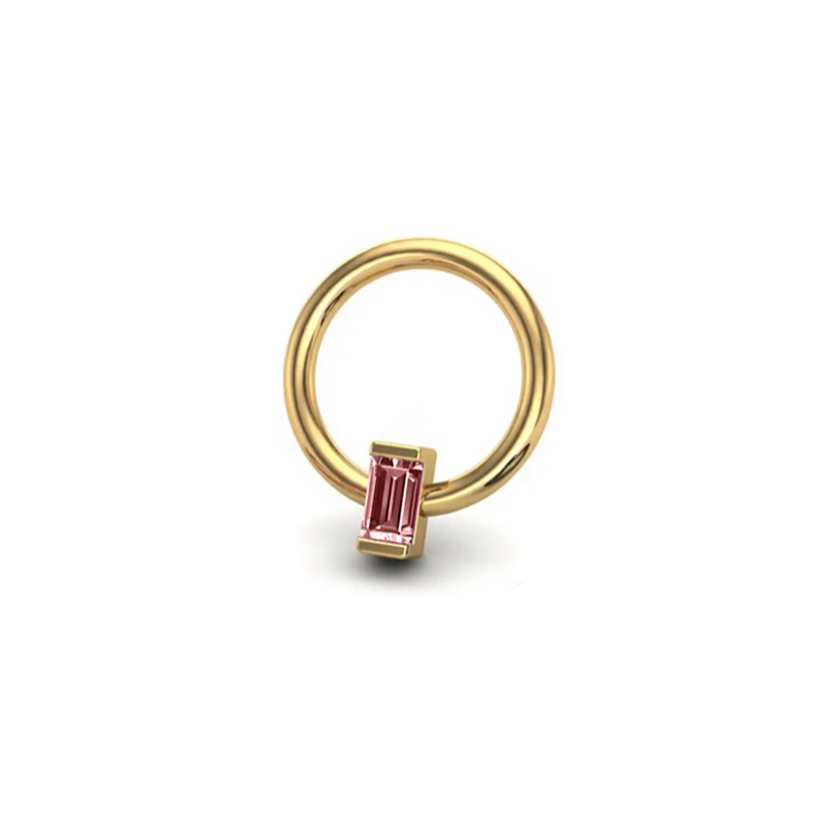 Pink CZ Baguette Seam Ring