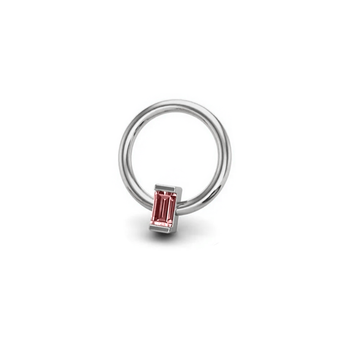 Pink CZ Baguette Seam Ring