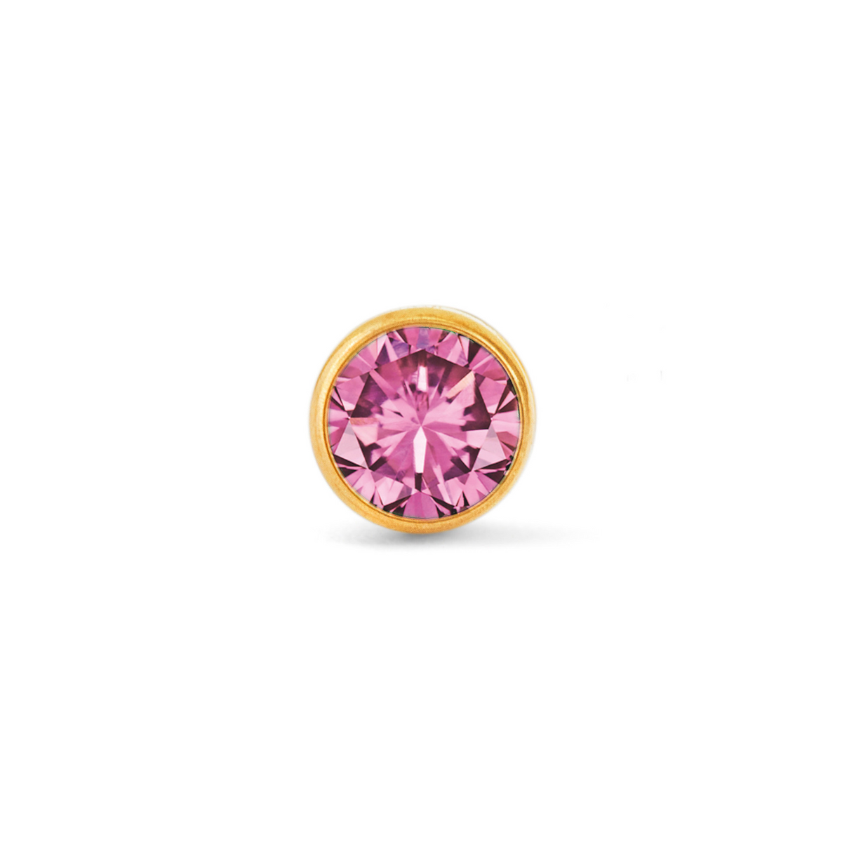 Pink Cylinder Bezel Gem Threaded