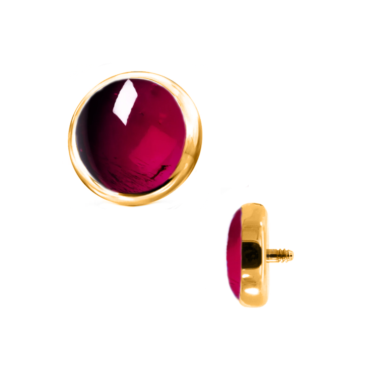 Rhodolite threaded 16g Cabochon