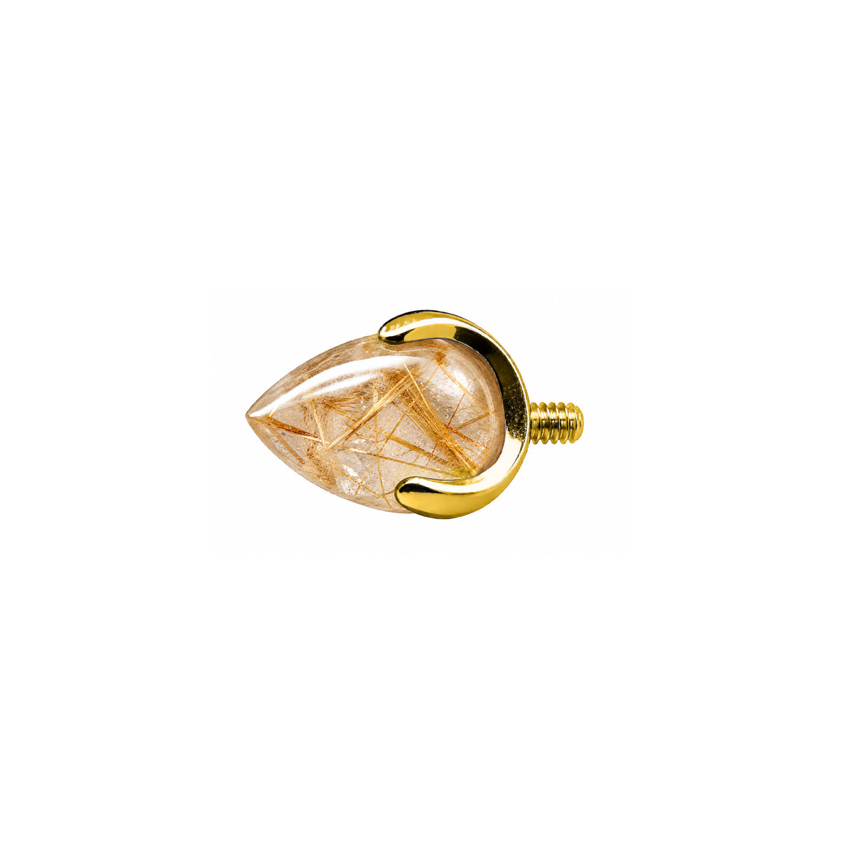 Rutilated Quartz Bullet 14g (1.6mm)