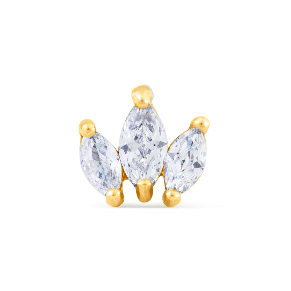 Triple Marquise CZ in Gold